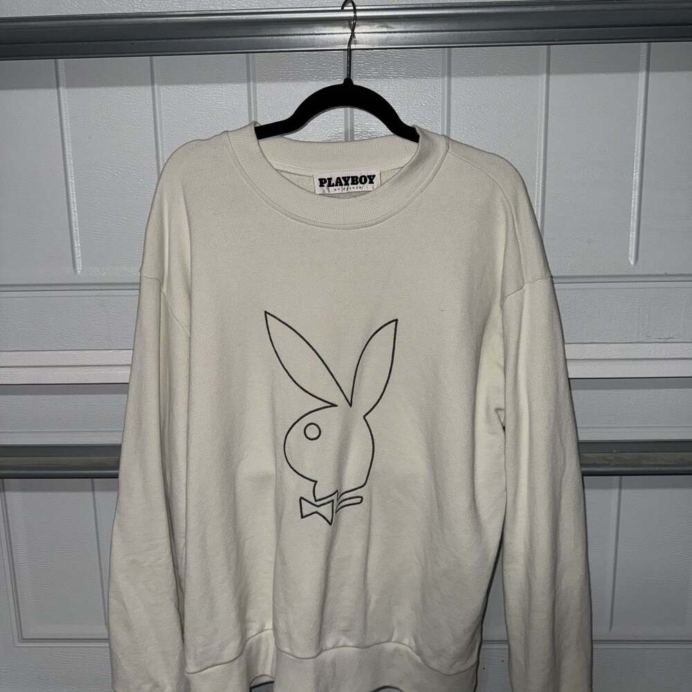 PLAYBOY by PacSun Beige Crewneck Sweatshirt (M)